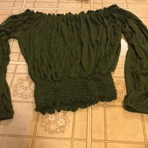 Olive Peasant Blouse!
